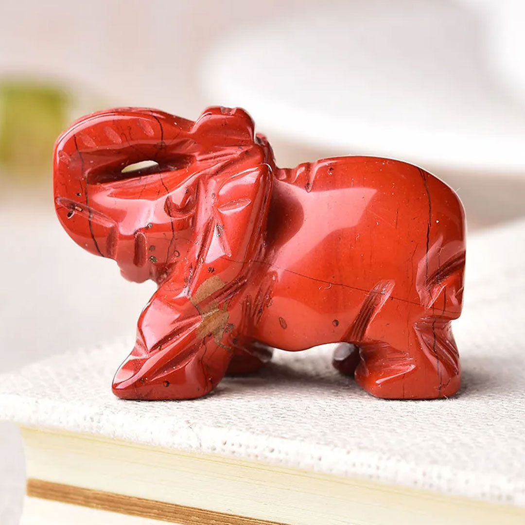 Gemstone Elephant Natural Crystal Decor for Home