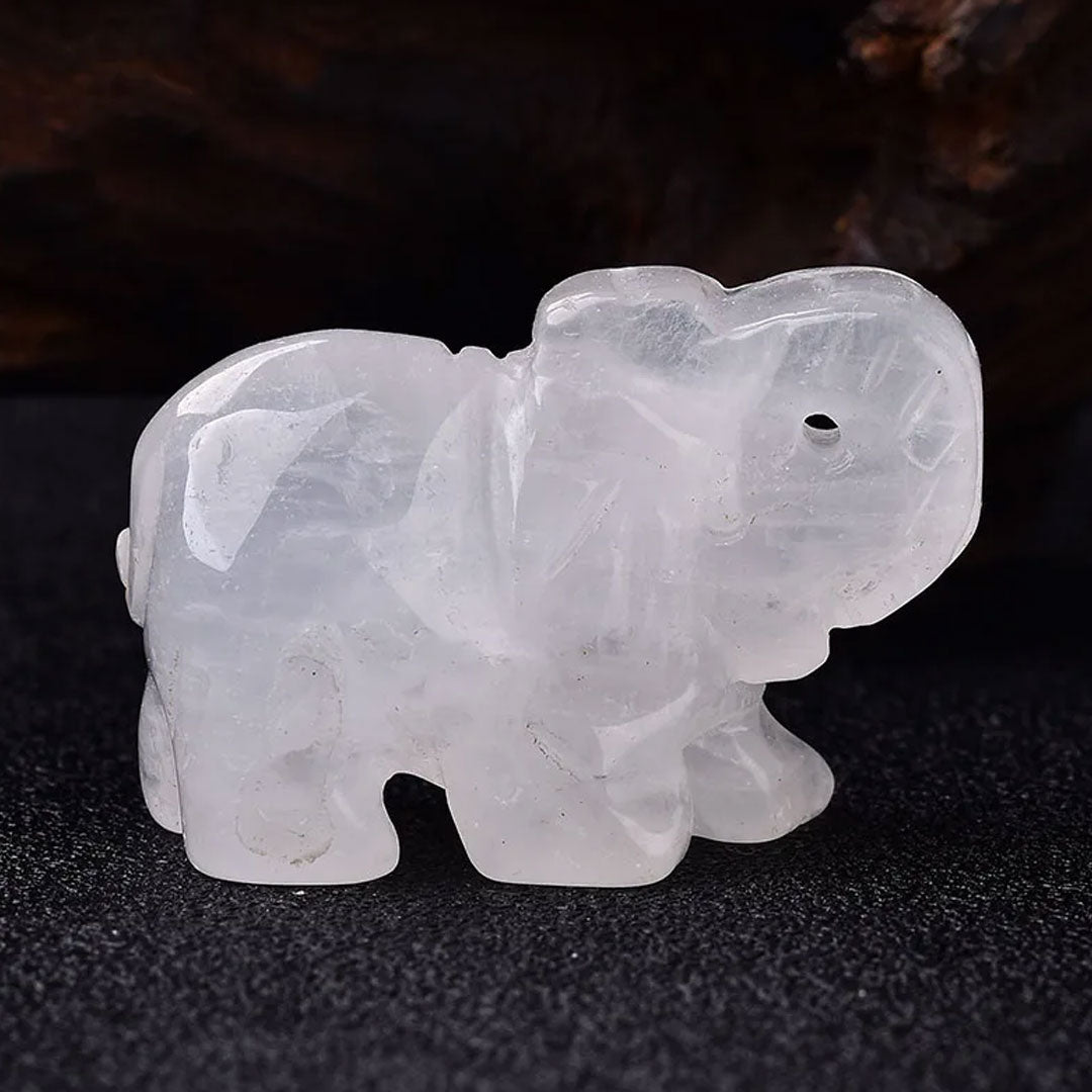 Gemstone Elephant Natural Crystal Decor for Home