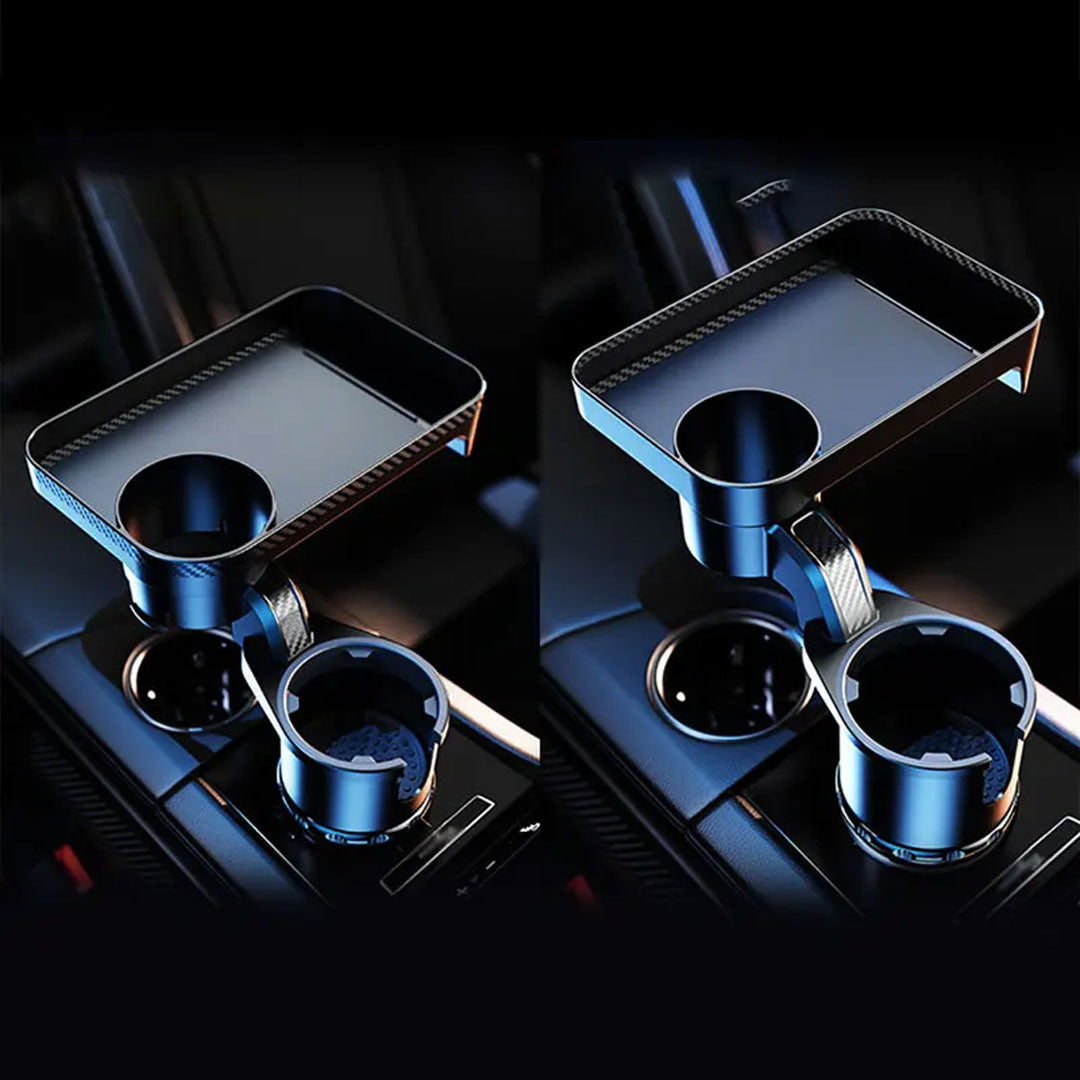 360-Degree Adjustable Car Cup Holder Expander with Food Table