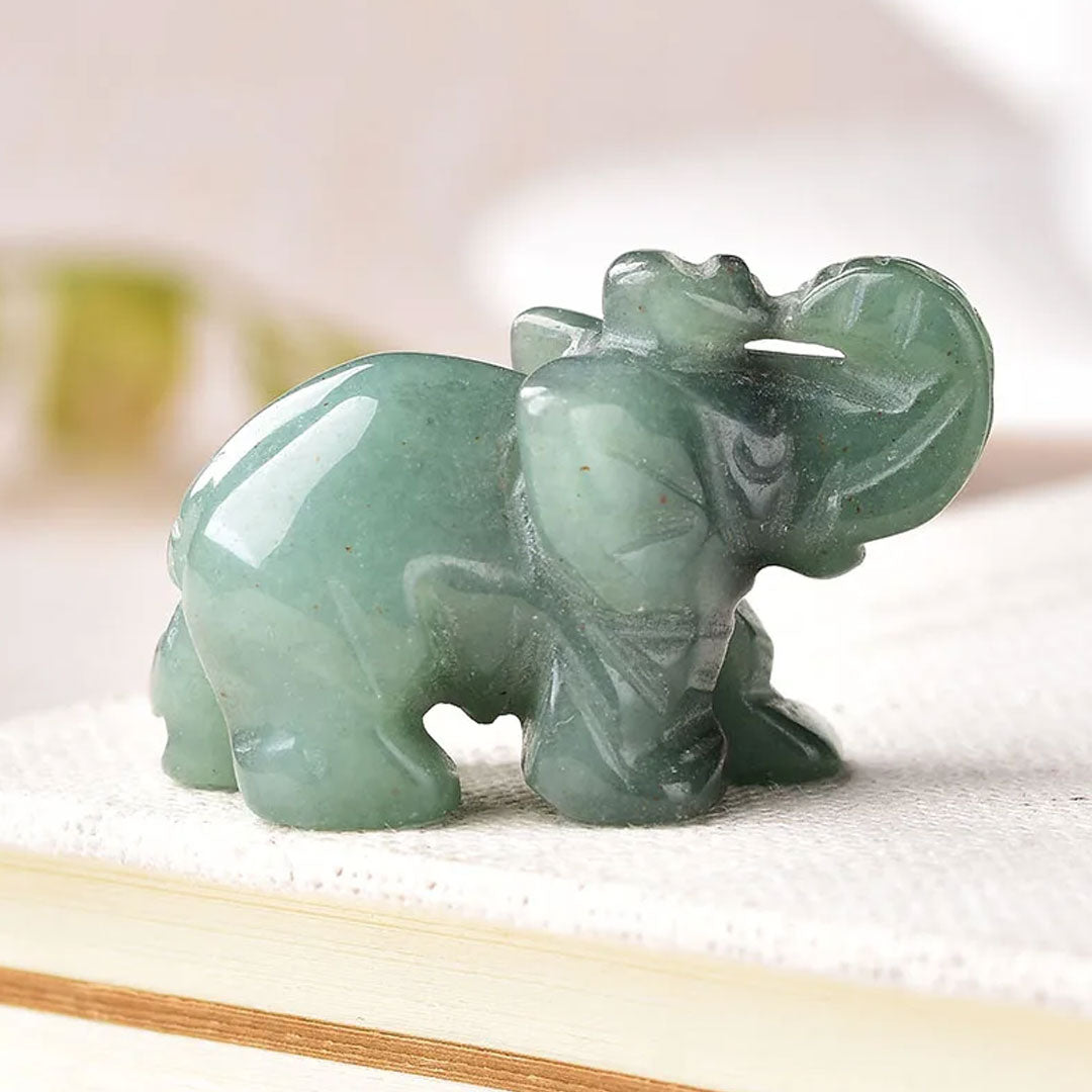 Gemstone Elephant Natural Crystal Decor for Home