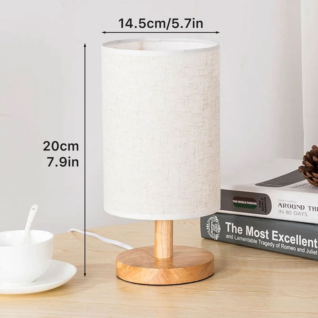 Wooden Charm USB Bedside Lamp for Cozy Nights