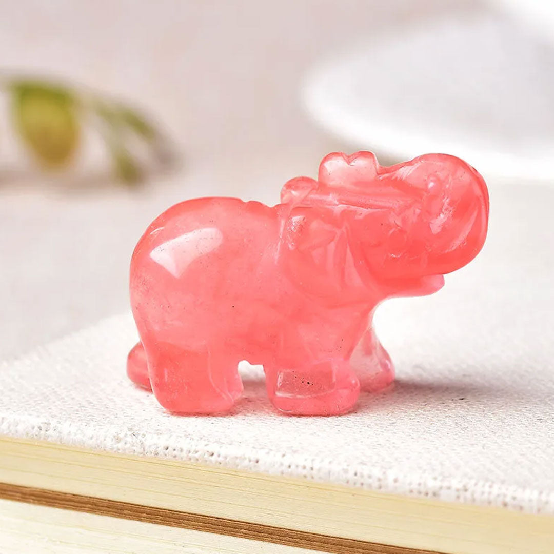 Gemstone Elephant Natural Crystal Decor for Home