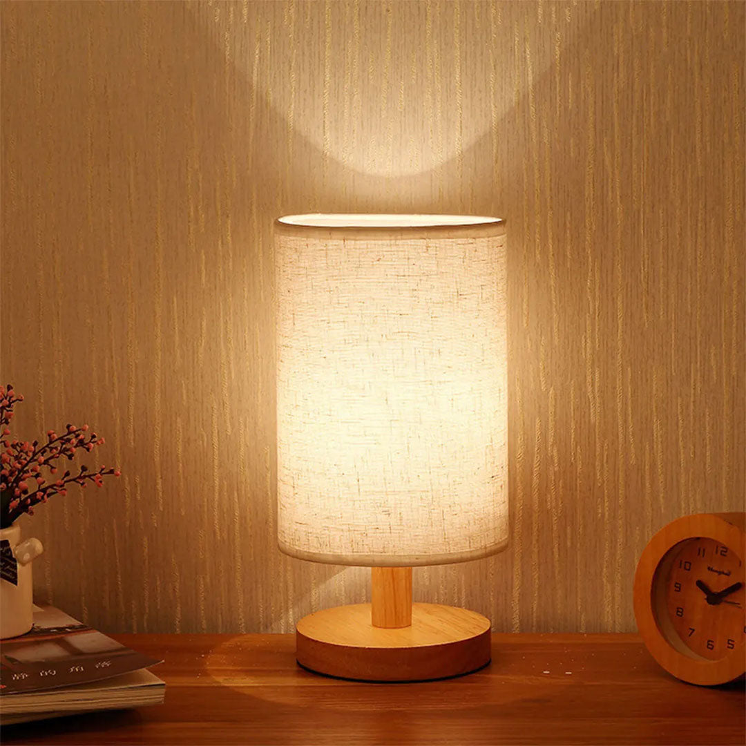 Wooden Charm USB Bedside Lamp for Cozy Nights