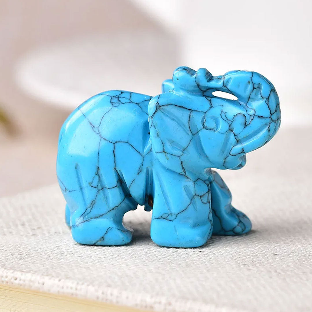 Gemstone Elephant Natural Crystal Decor for Home