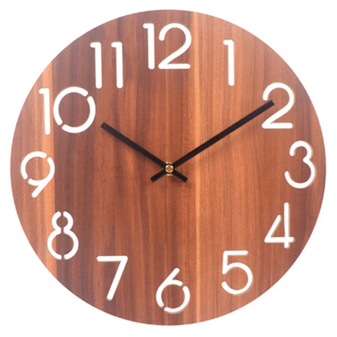 Nordic Modern 3D Wooden Wall Clock for Home Decor