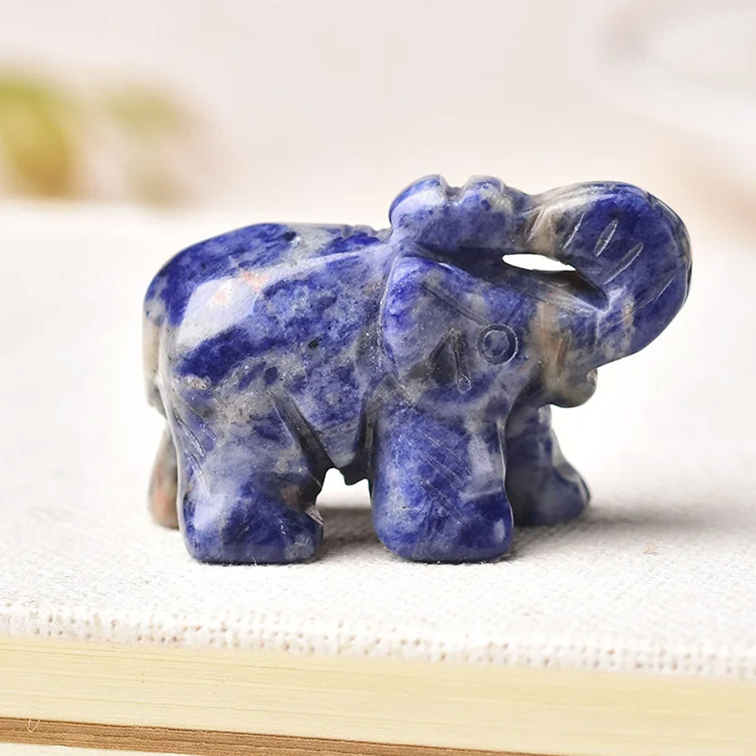 Gemstone Elephant Natural Crystal Decor for Home