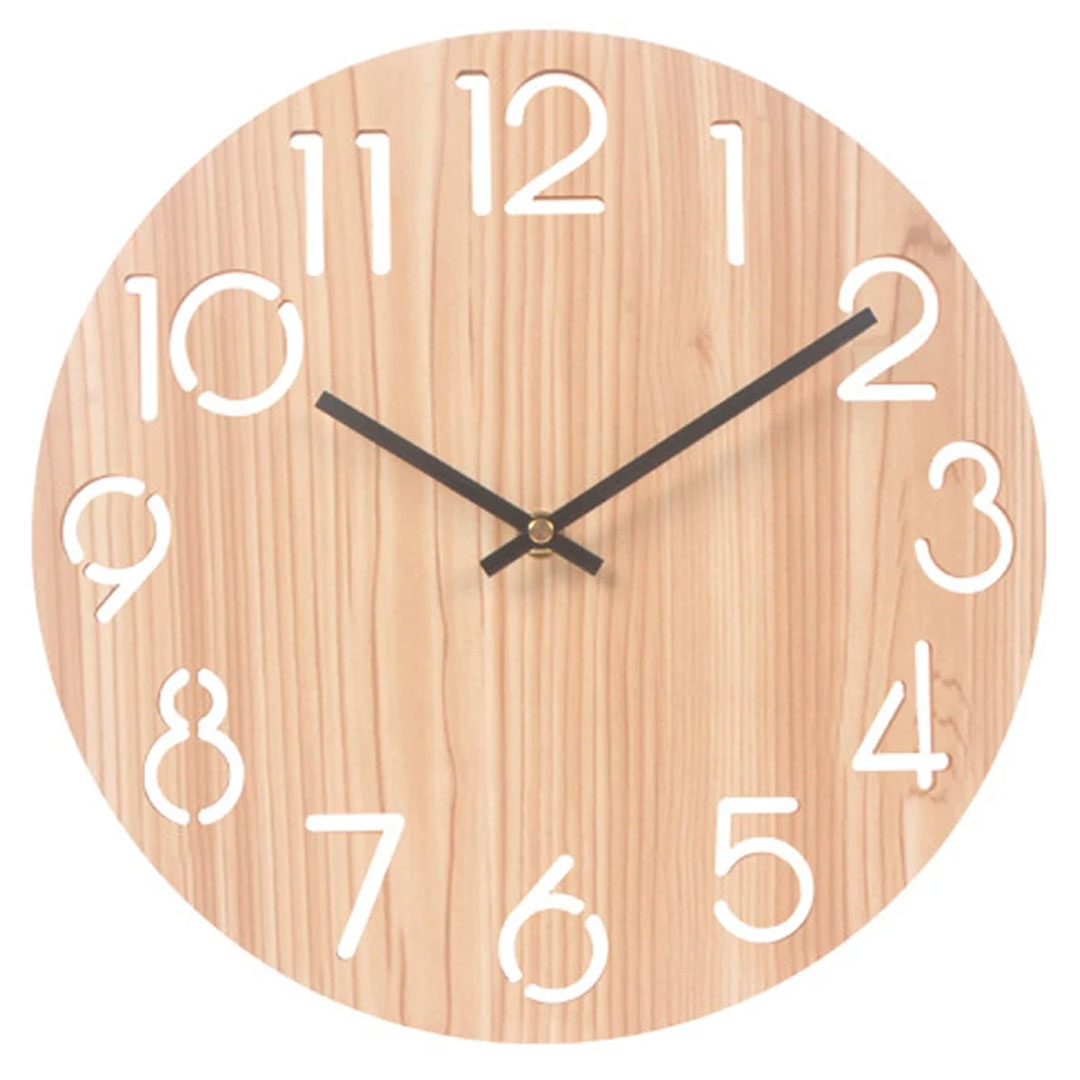 Nordic Modern 3D Wooden Wall Clock for Home Decor