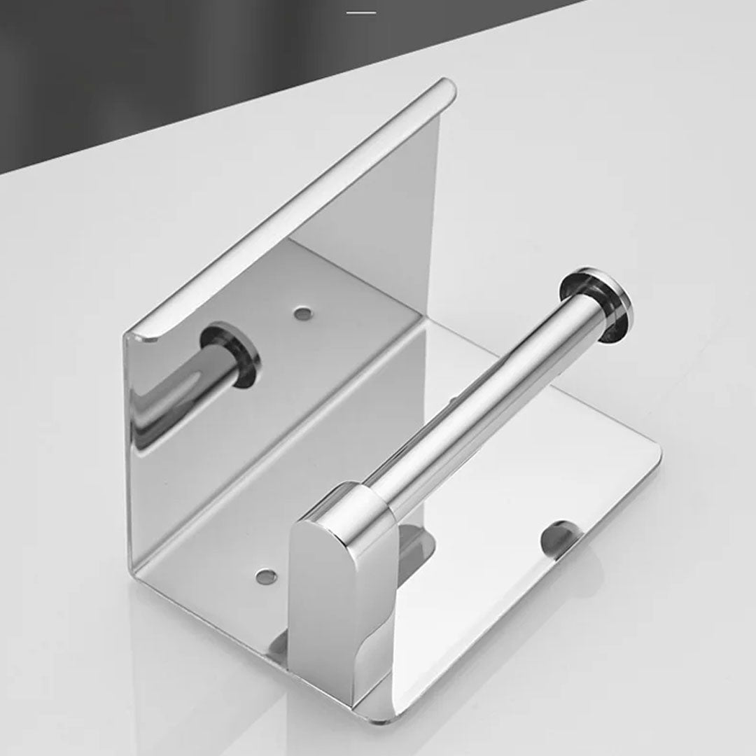 Stainless Steel No Drill Toilet Paper Holder with Phone Shelf