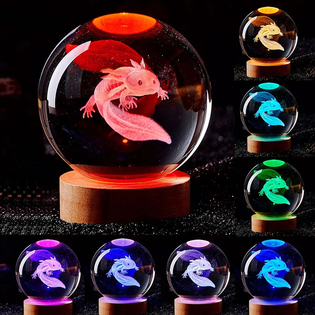 Enchanting Axolotl Crystal Ball Unique Night Light