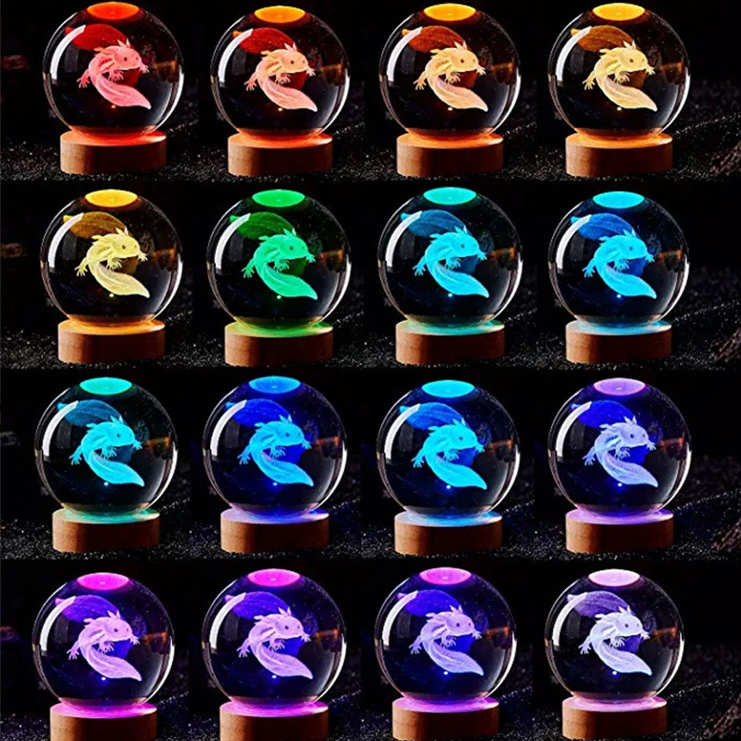 Enchanting Axolotl Crystal Ball Unique Night Light