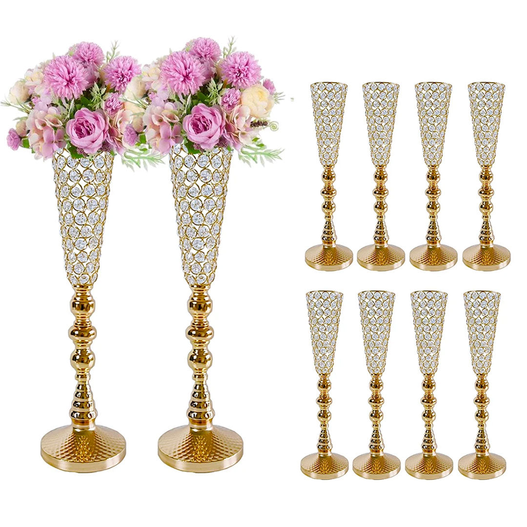 Glamorous Centerpieces Gold Crystal Flower Stands