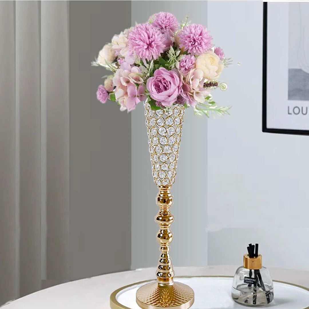 Glamorous Centerpieces Gold Crystal Flower Stands