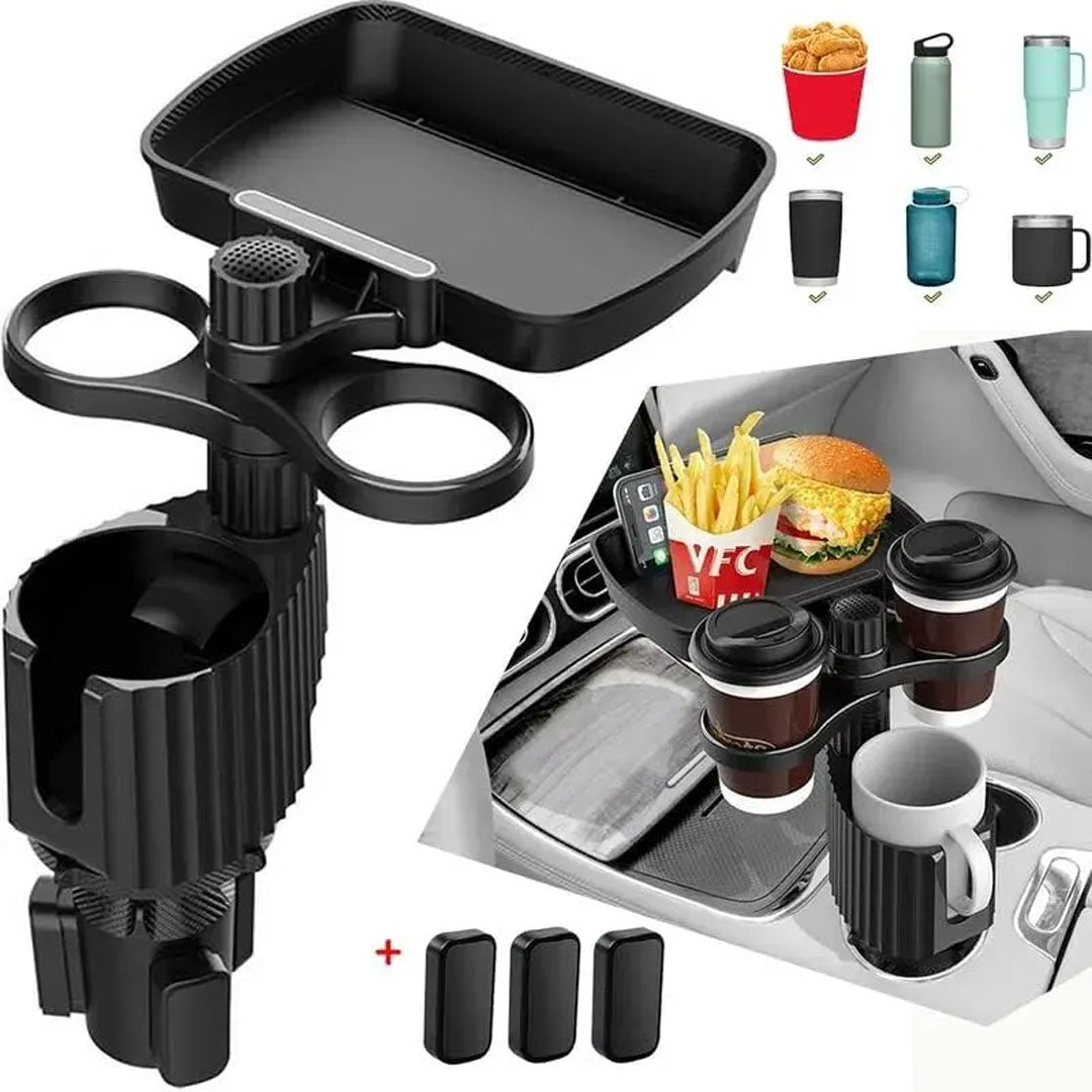 Detachable Car Cup Holder Expander Tray with Food Tray Table