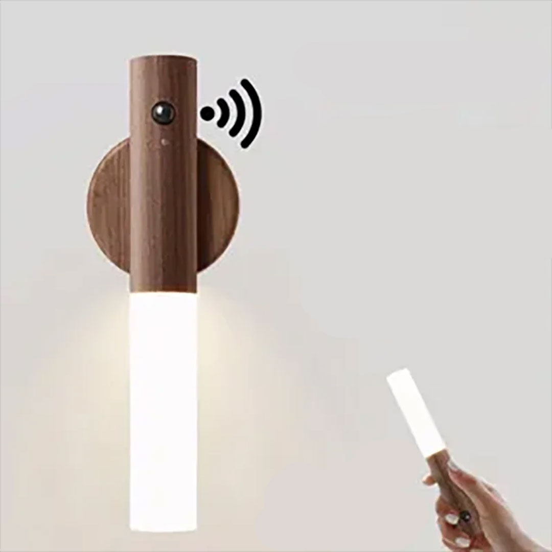 Wood Grain Design Motion Sensor LED Wall Lamp