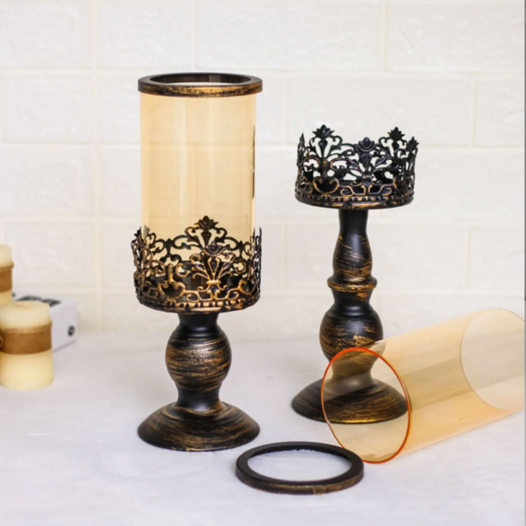 Wrought Candle Holder Ornamental Decor