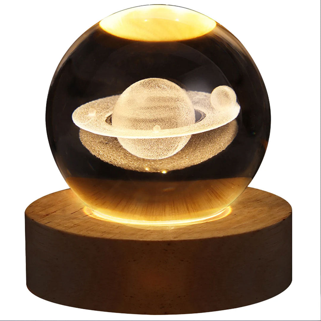 Galactic Glow USB LED Night Light with Crystal Ball