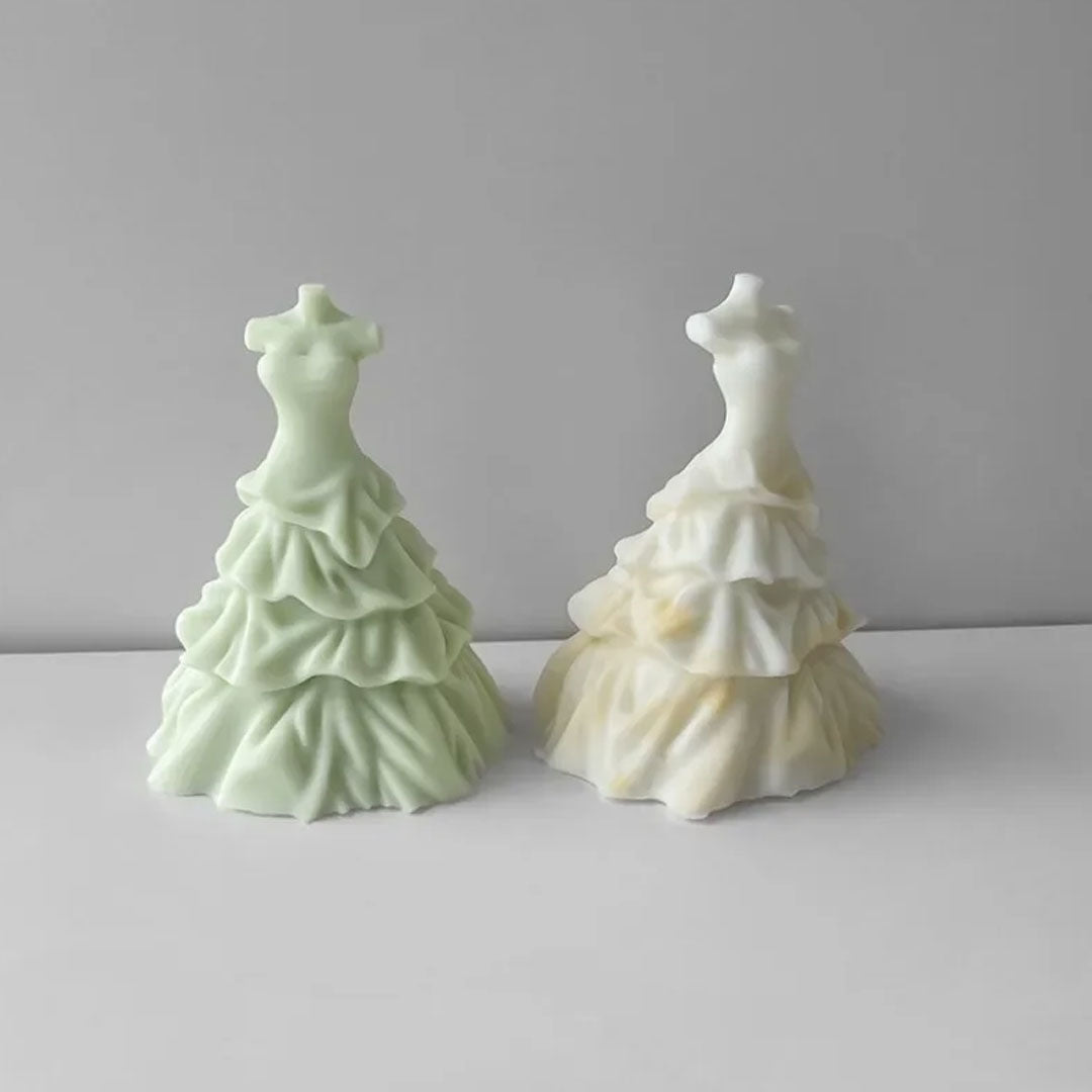 3D Wedding Dress Candle Silicone Mold