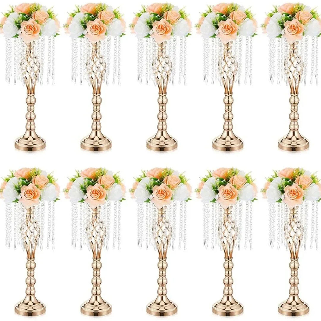 Glamorous Centerpieces Gold Crystal Flower Stands