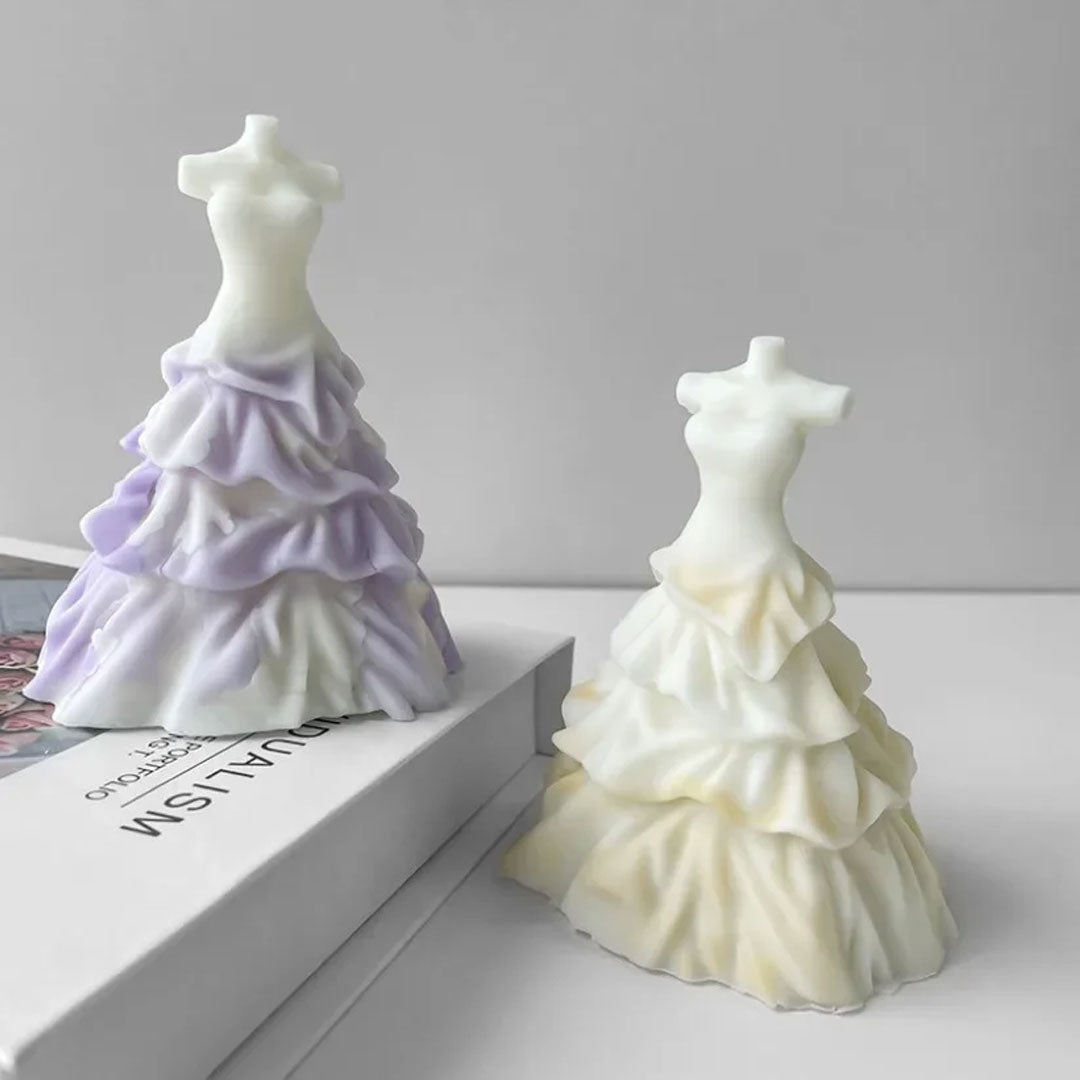 3D Wedding Dress Candle Silicone Mold