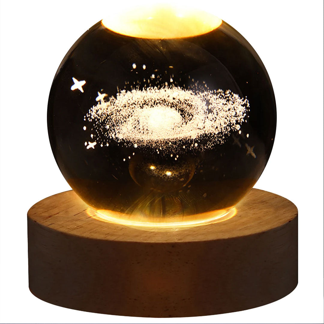 Galactic Glow USB LED Night Light with Crystal Ball