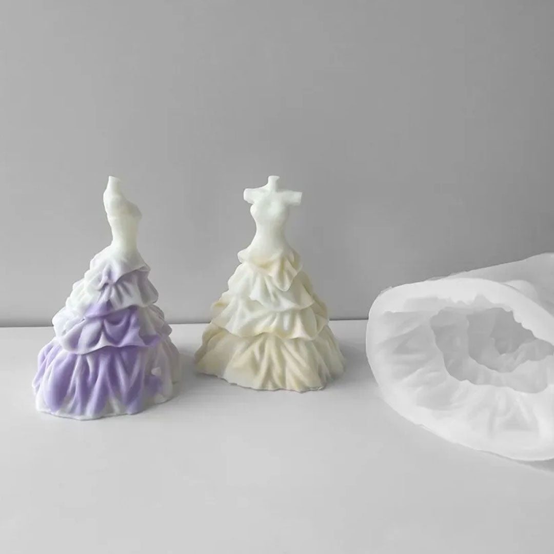 3D Wedding Dress Candle Silicone Mold