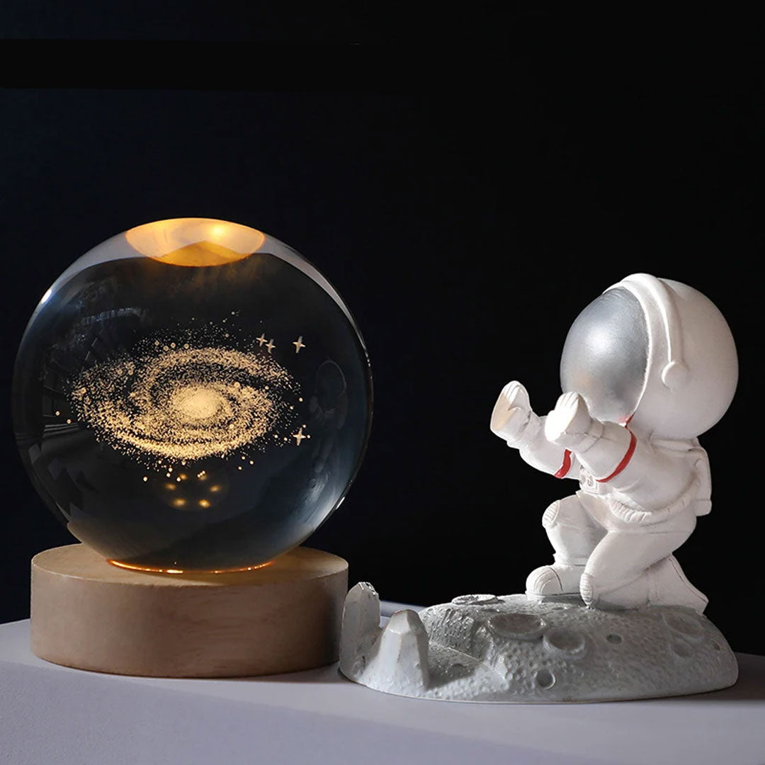 Galactic Glow USB LED Night Light with Crystal Ball