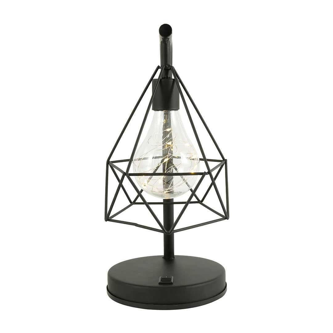 Timeless Elegance Retro Black Geometric Table Lamp