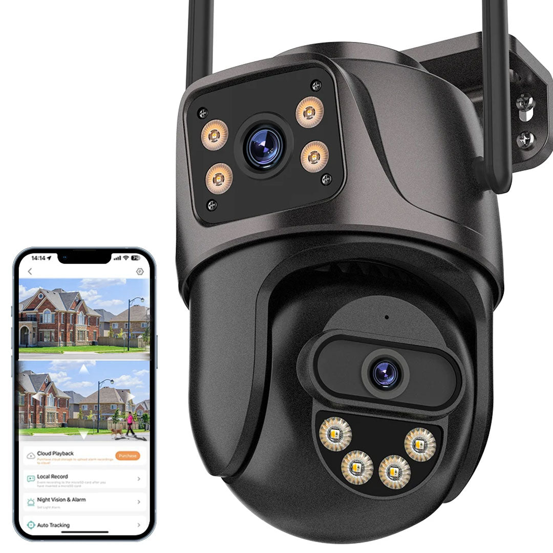 Enhanced Security Dual Lens WiFi Camera with Auto Tracking