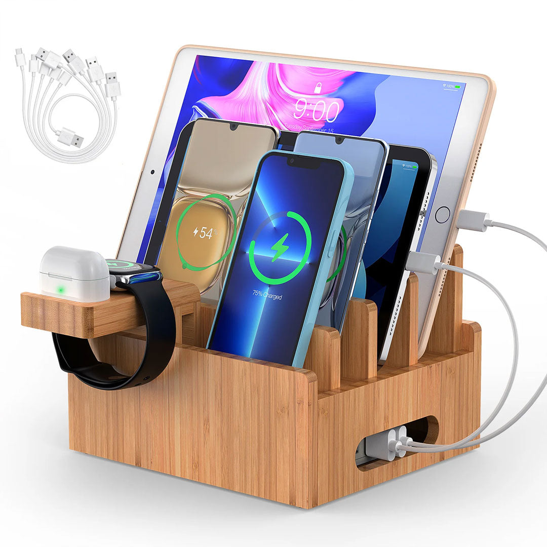 Bamboo Charging Station for Multiple Devices