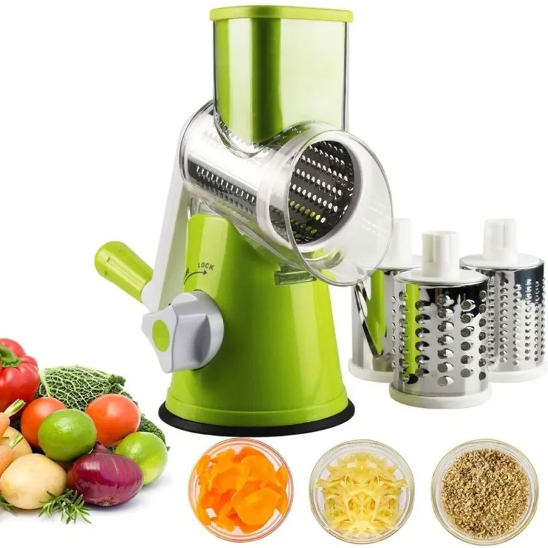 Manual Vegetable Cutter & Cheese Slicer with 3 Drums