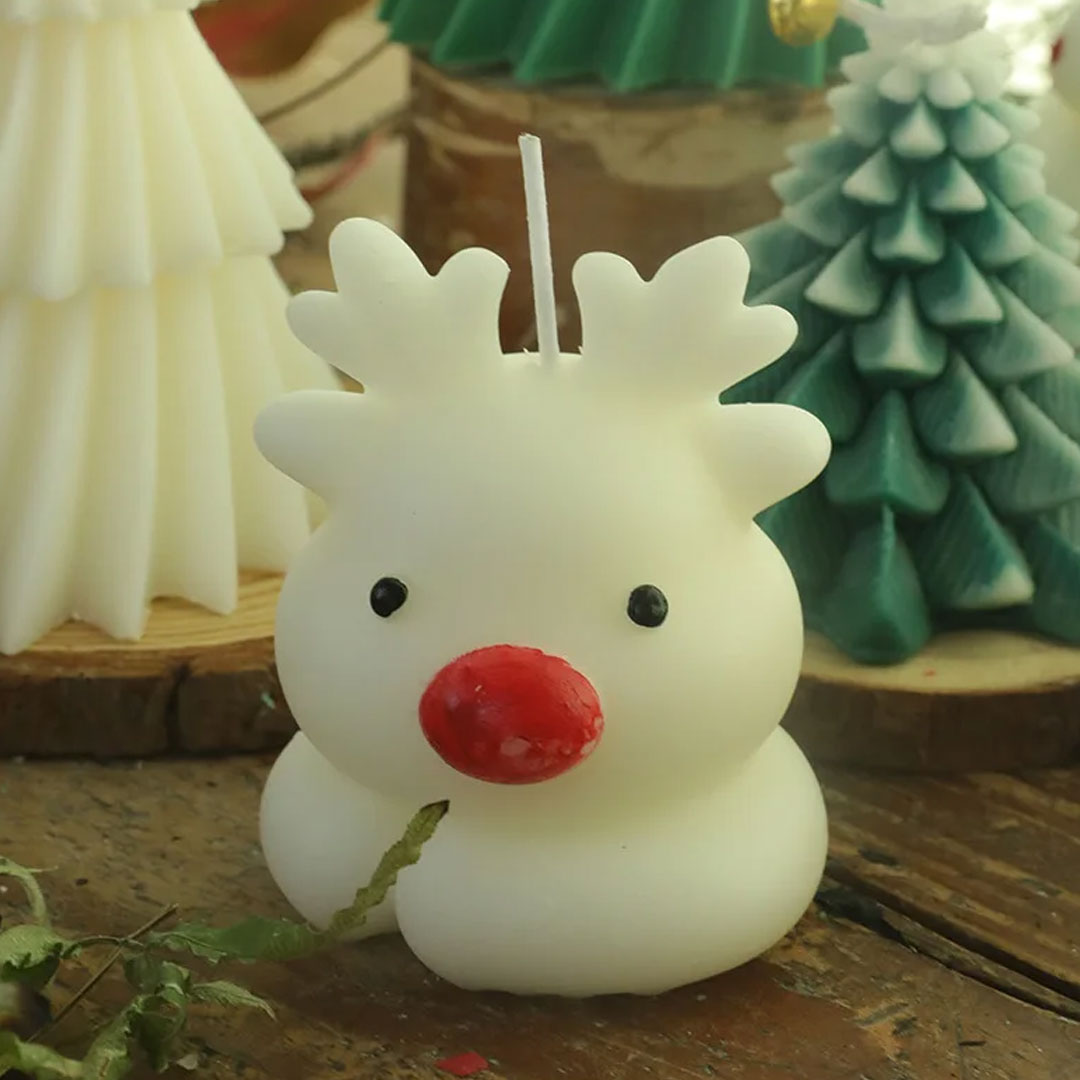 Elk and Snowman Candles Christmas Home Decor