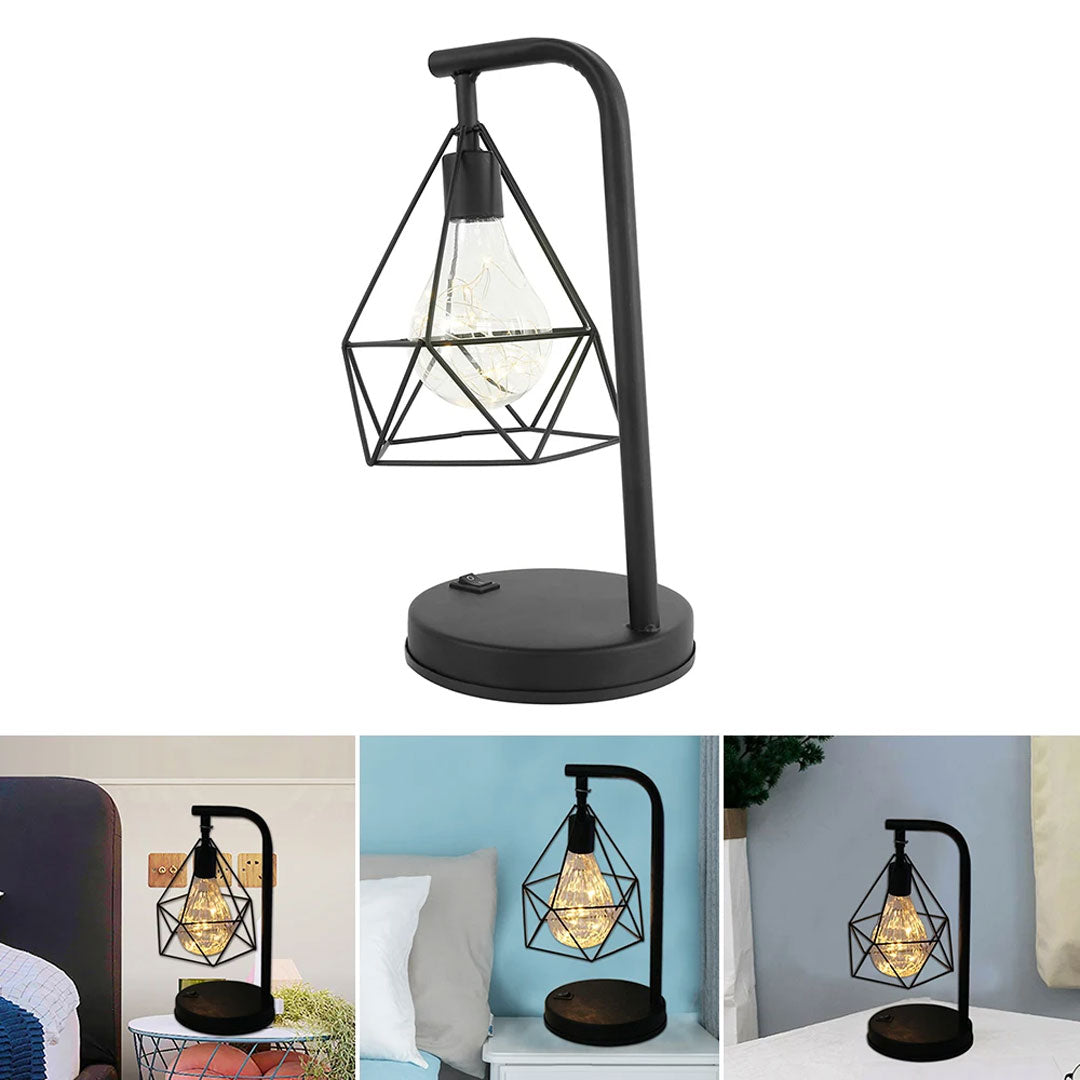 Timeless Elegance Retro Black Geometric Table Lamp