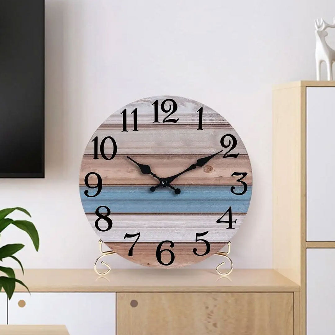 Silent Non-Ticking Rustic Wooden Wall Clock