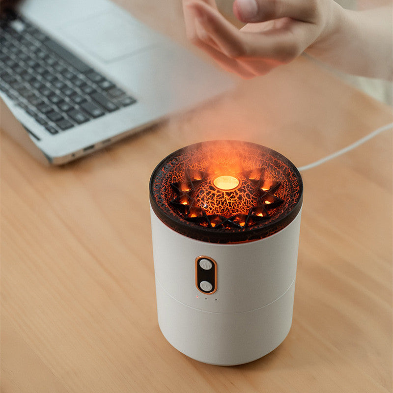 Volcanic Flame Aroma Diffuser USB Portable Jellyfish Humidifier Lamp