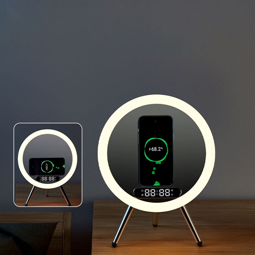 Smart Bluetooth Speaker with Mirror Sound & LED Alarm