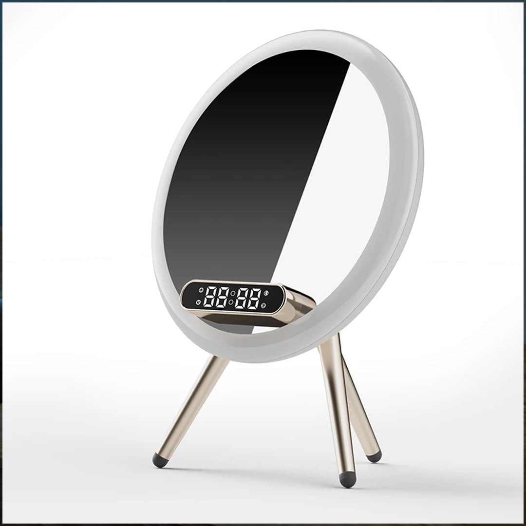 Smart Bluetooth Speaker with Mirror Sound & LED Alarm