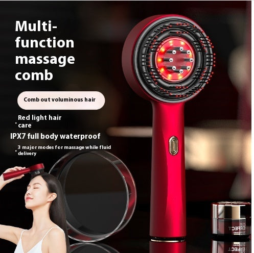 Electric Scalp Massage Comb with Red Light Anti-Slip Hair Care Tool