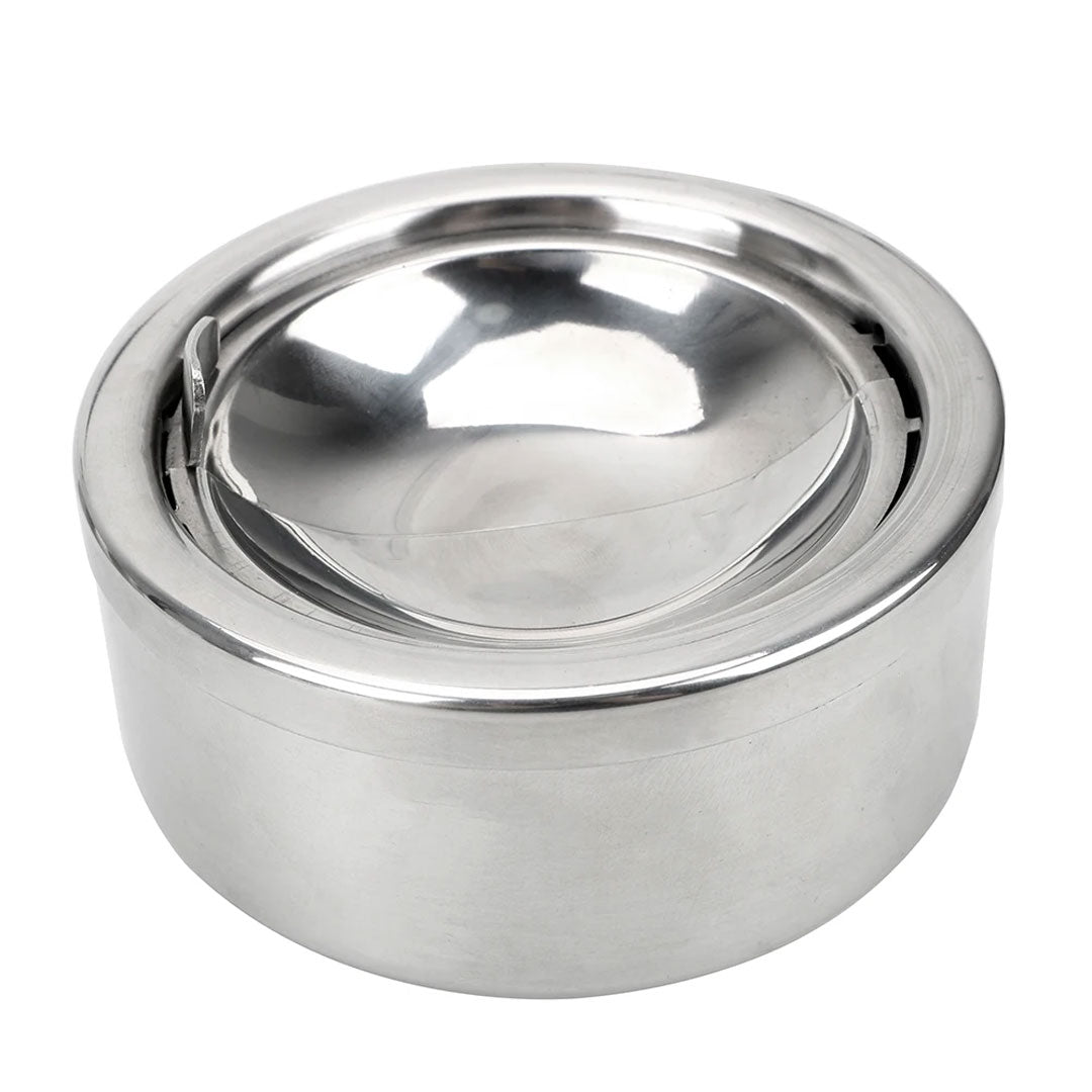 Stainless Steel Lidded Ashtray Cigarette Case