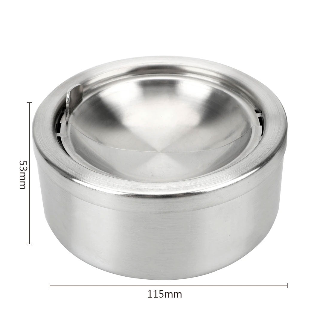 Stainless Steel Lidded Ashtray Cigarette Case