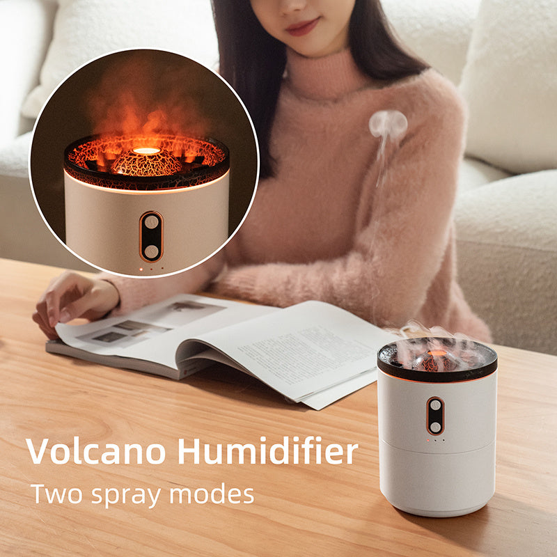 Volcanic Flame Aroma Diffuser USB Portable Jellyfish Humidifier Lamp