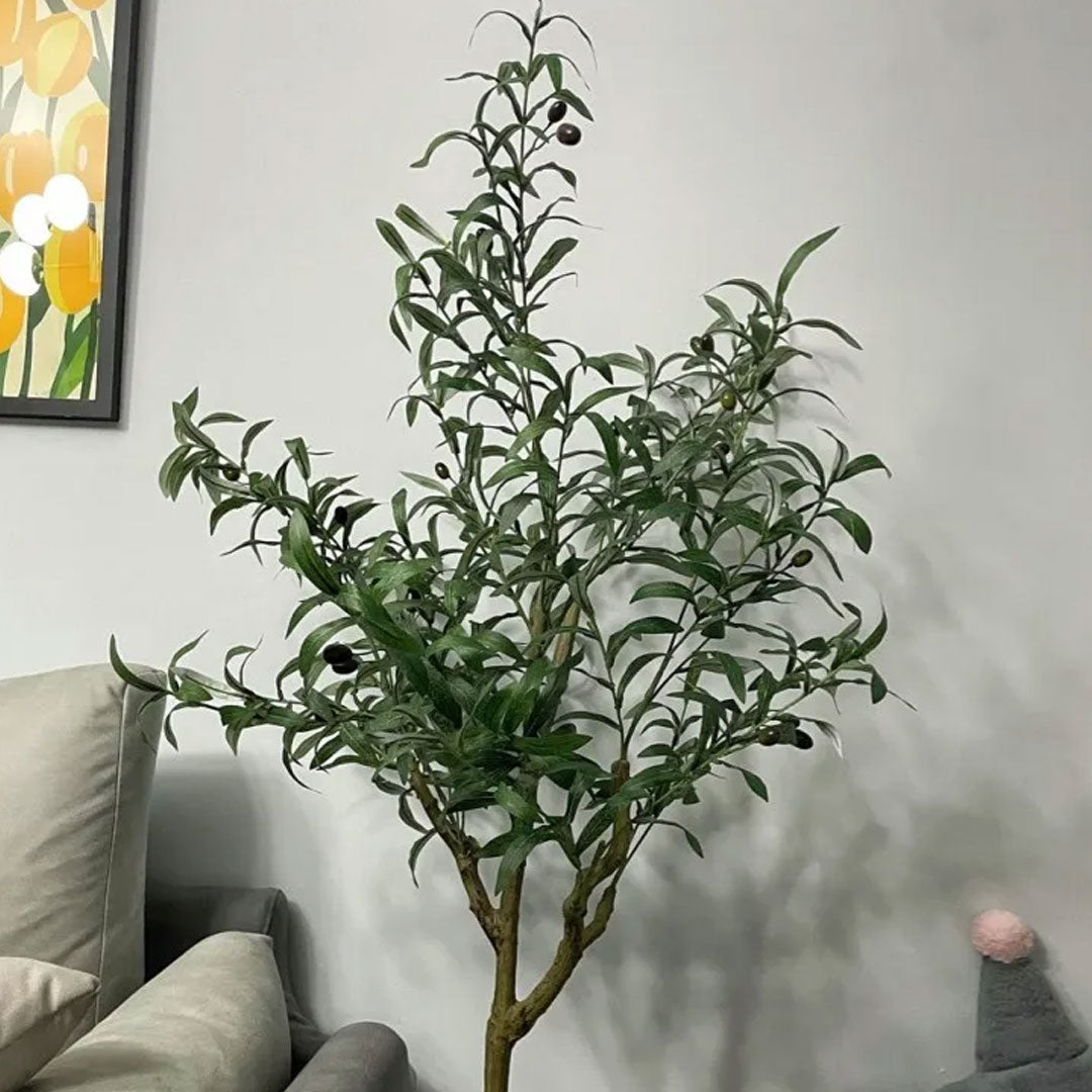 Indoor Outdoor Large Potted Artificial Olive Tree Decor