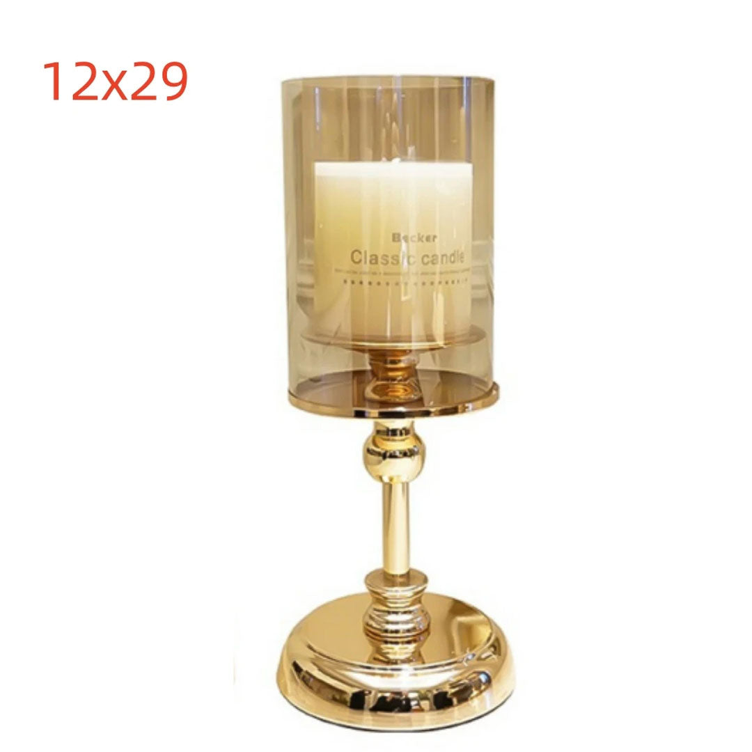 Luxury European Golden Candle Holder Decor