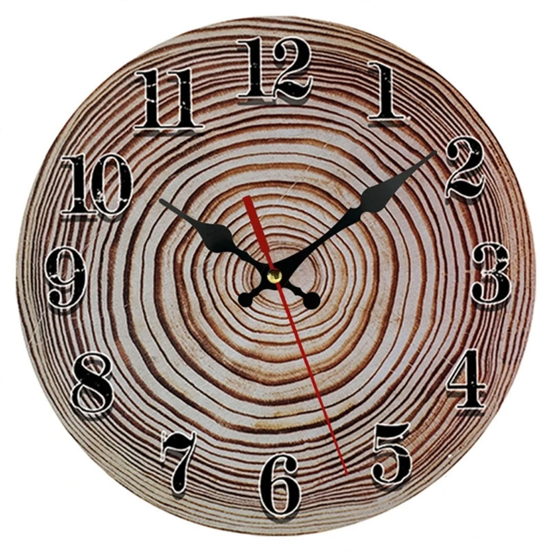 Vintage Digital Wooden Clock Hanging Ornament