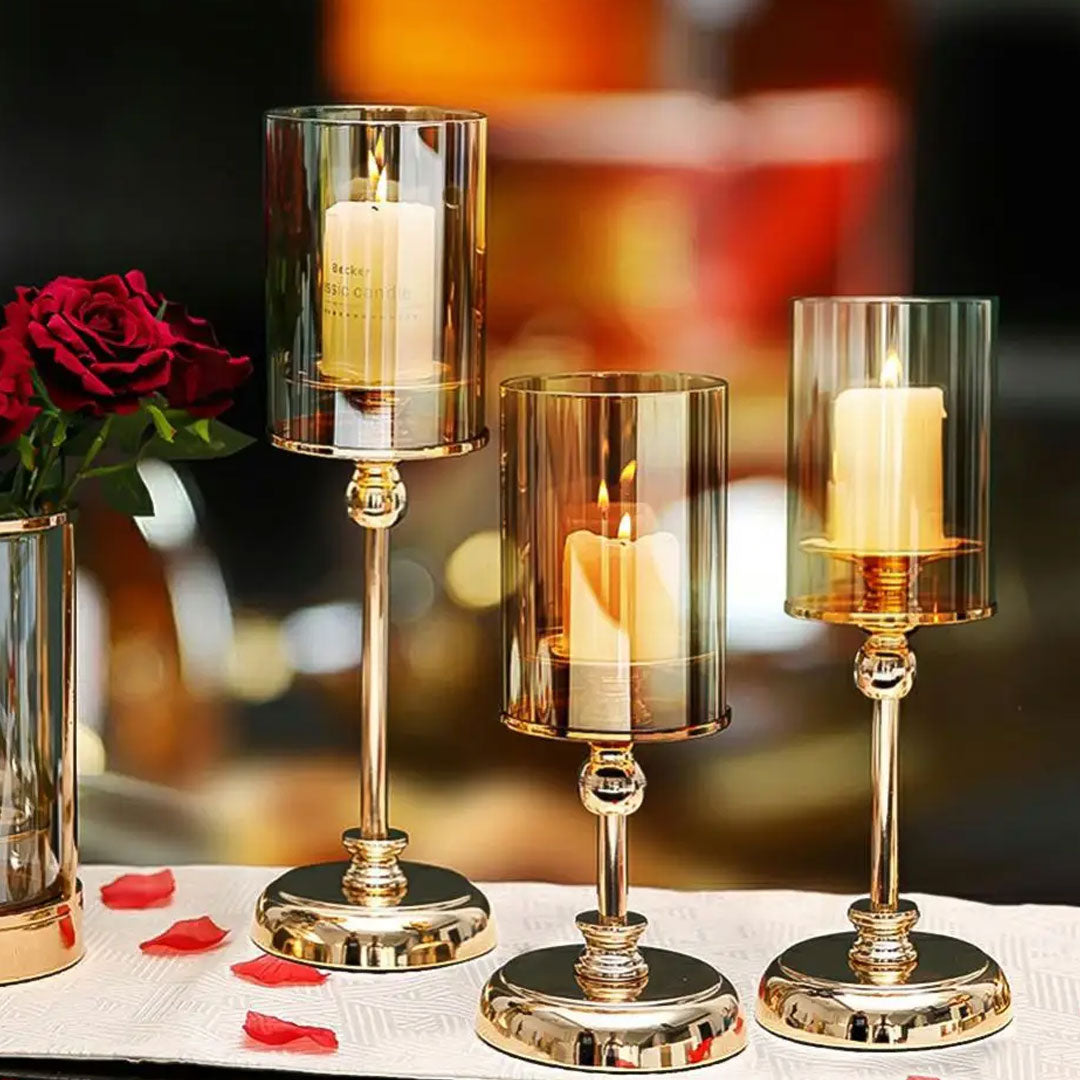 Luxury European Golden Candle Holder Decor