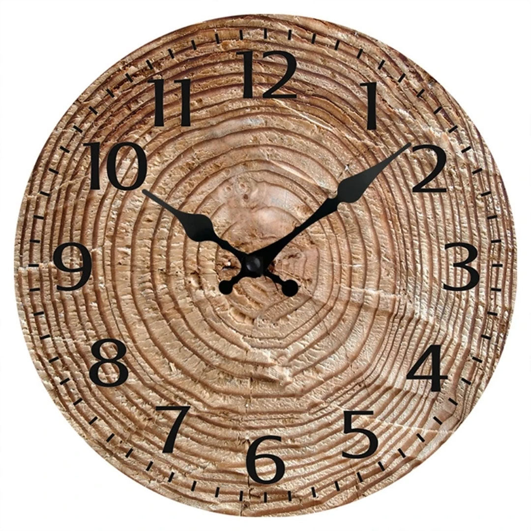 Vintage Digital Wooden Clock Hanging Ornament