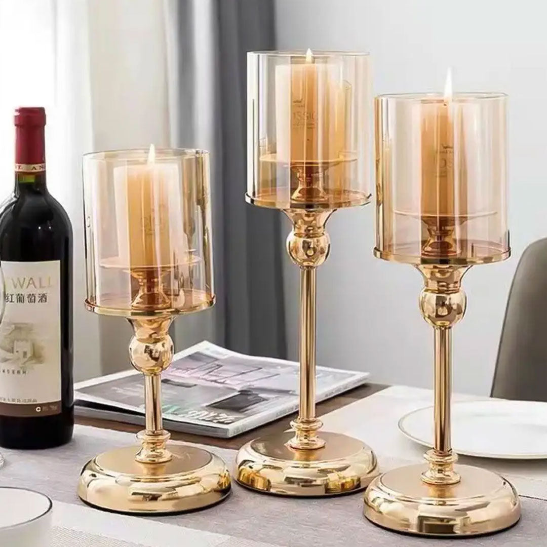 Luxury European Golden Candle Holder Decor