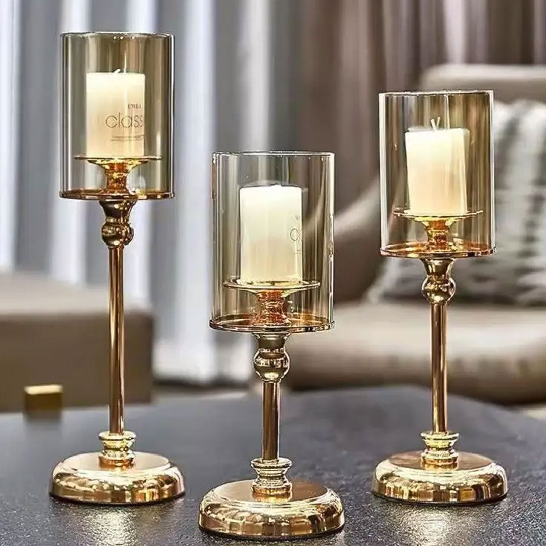 Luxury European Golden Candle Holder Decor