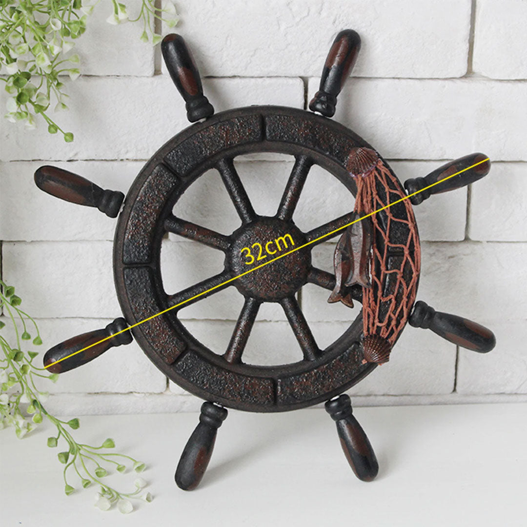 Nautical Charm Mediterranean style Steering Wheel Wall Decor