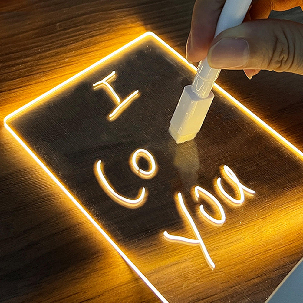 Creative LED Note Board Night Light USB Message Board with Pen