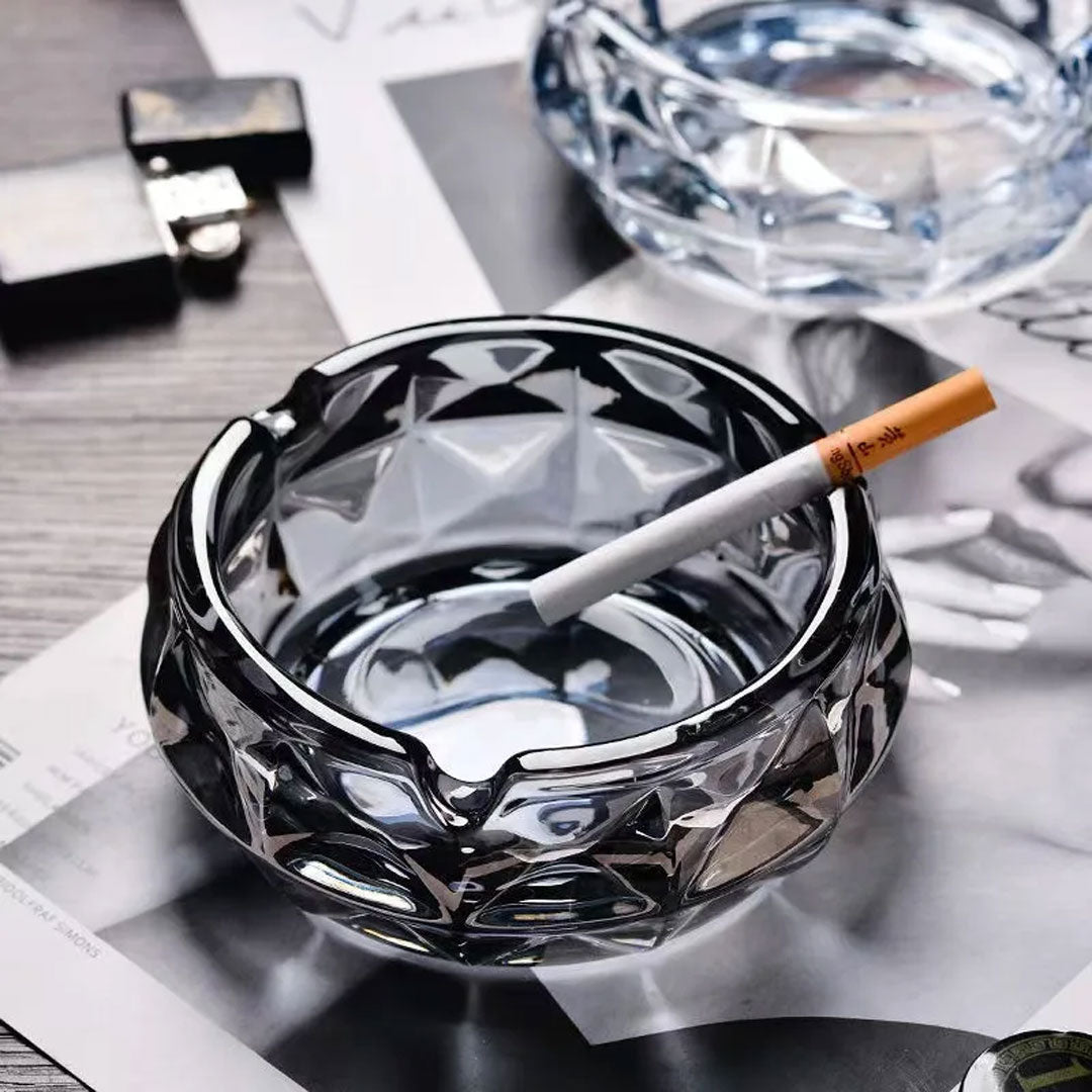 Light Luxury Large Round Glass Ashtray Design